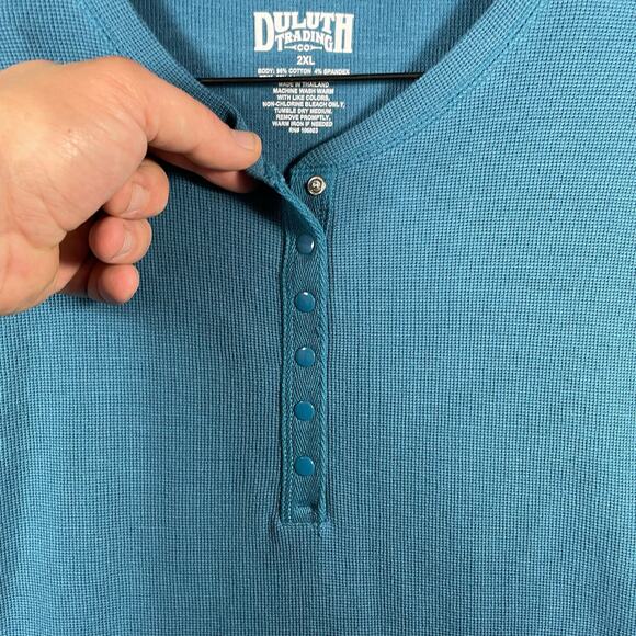 Duluth Trading Co. 1/4 Snap Sweater Men's 2XL Blue Long Sleeve Stretch Casual - Picture 3 of 8